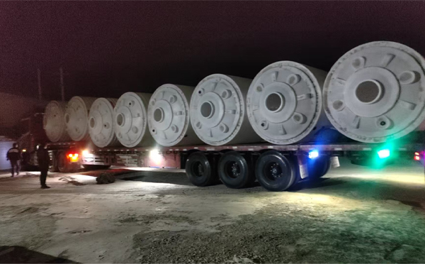 宁夏锥底桶交付现场